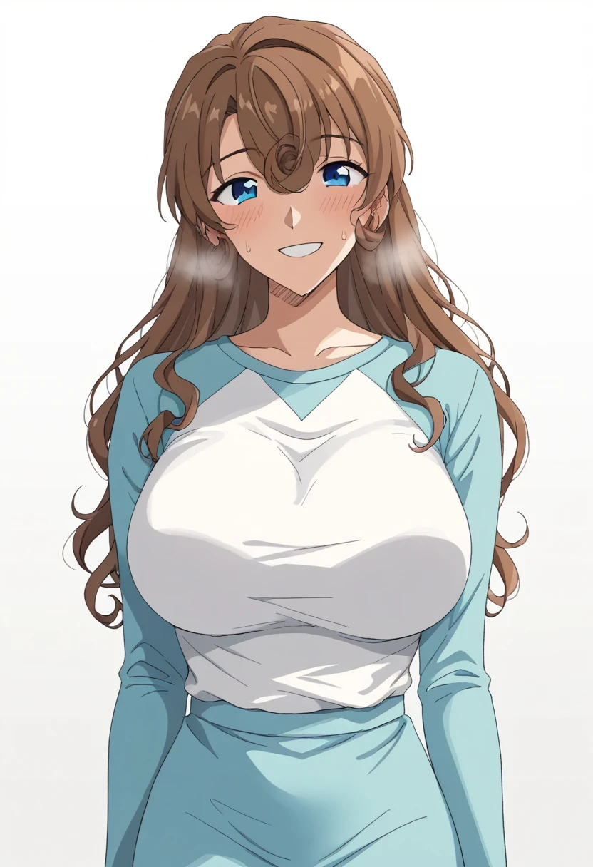 Huge breasts、Bursting Busty、blush、Sweat、In the heat、smile、One Girl, alone, Brown Hair, blue eyes, Curled bangs、Long Hair, smile,Shut your mouth., Argyle, (目を閉じてsmile:1.5)、Mature Woman
{Highest quality}, {so beautiful}, {Very detailed}, {Best illustrations},Life、slim:1.5、Are standing、T-shirt long maxi dress、Long sleeve