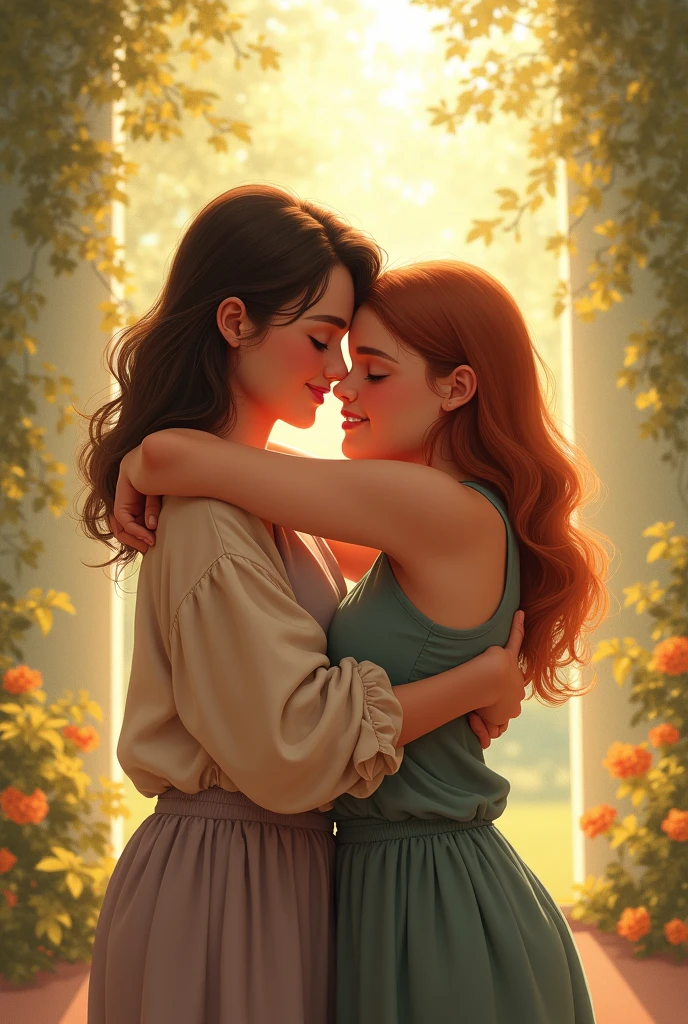 women standing and hugging each other