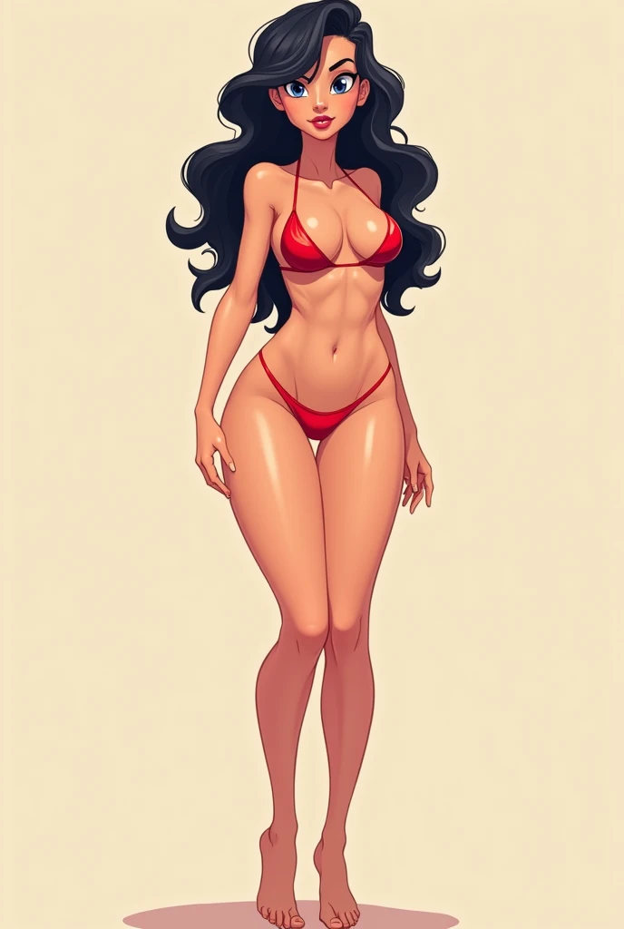 girl, cartoon style, shane glines, big eyes, line art, simple drawing, cartoon style, retro pinup, big breasts, sensual pose, full body, full body