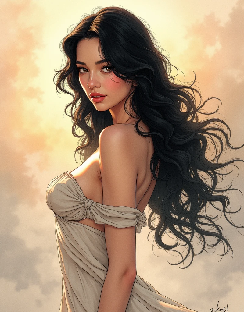 Couple, Salma Hayek, youthful, beautiful, completely naked, large breasts, naked boobs visible, smiling, on a mountain , and man, Tarzan, handsome , black hair, robust, holding her butt from behind, upper body view , head to knee, front view, breasts visible, daylight, realistic, shade lights, high resolution, by Louis Royo, by Boris Vallejo, by Frank Frazetta