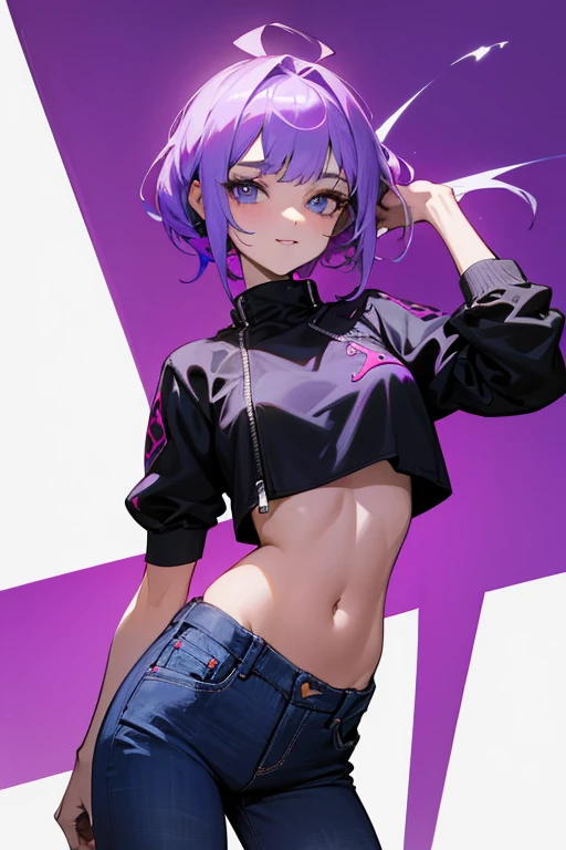 Absurdity, Top quality, Feline eared girl, Solo, Striped hair, Crop top, Denim shorts, Choker, (graffiti: 1.5), Splatters of paint, Arms back, (Leaning forward), Lean back, Leaning against the wall, (Tilting to the side: 0.25), Watch the viewer, Armbands, Thigh straps, Striped hair, Paint on the body, Upturned eyes, Head down, Head tilted, (from the side :0.75), bored, (expressionless: 0.75)