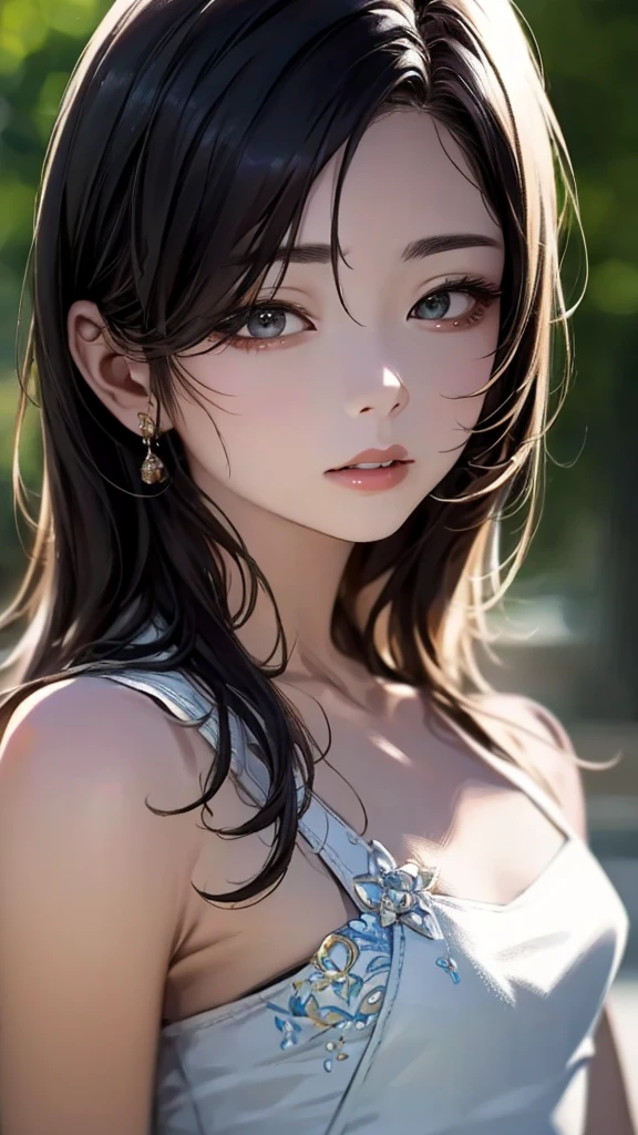 (hig彼st quality、8k、32k、masterpiece)、(Realistic)、(Realistic:1.2)、(High resolution)、Very detailed、Very beautiful face and eyes、1 girl、Delicate body、(hig彼st quality、Attention to detail、Rich skin detail)、(hig彼st quality、8k、Oil paint:1.2)、Very detailed、(Realistic、Realistic:1.37)、Bright colors、Full Body Shot、((Small eyes))