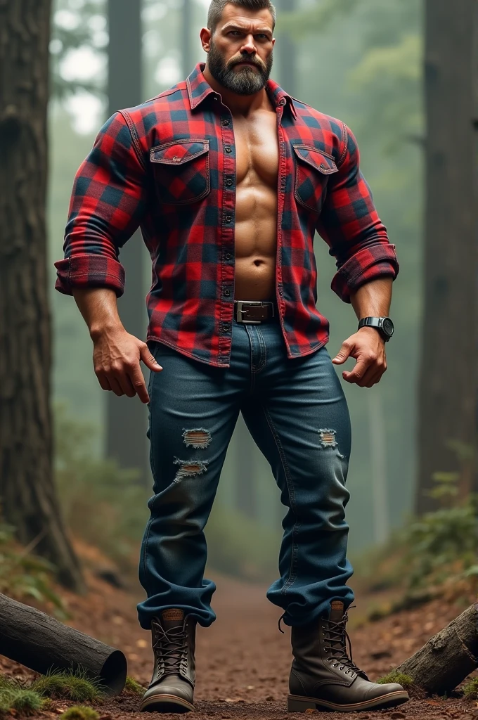 Daniel is the easy-going one, with a friendly smile and curly brown hair. He's broad-shouldered and muscular, and he radiates a warm energy.
The picture shows his whole body with zombie apocalypse background.