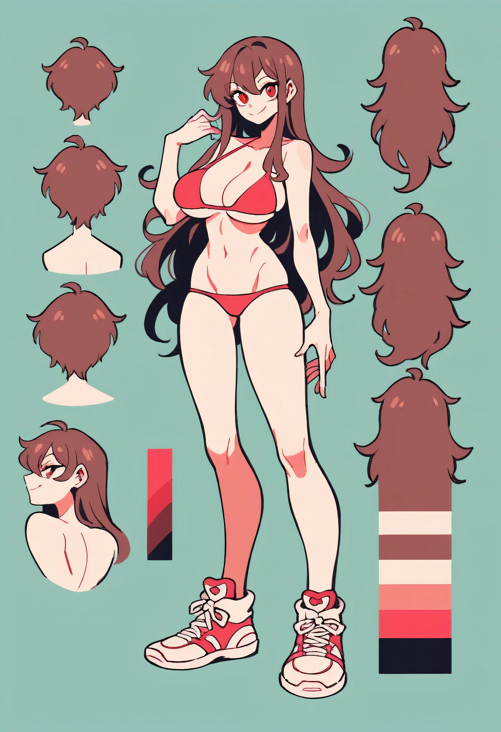 masterpiece, best quality, expressive eyes, perfect face, a man get transformed into a MILF, solo, surpriced, blushed, black hair, long hair, red baseball cap, brown eyes, (full body), naked, ecchi, nsfw