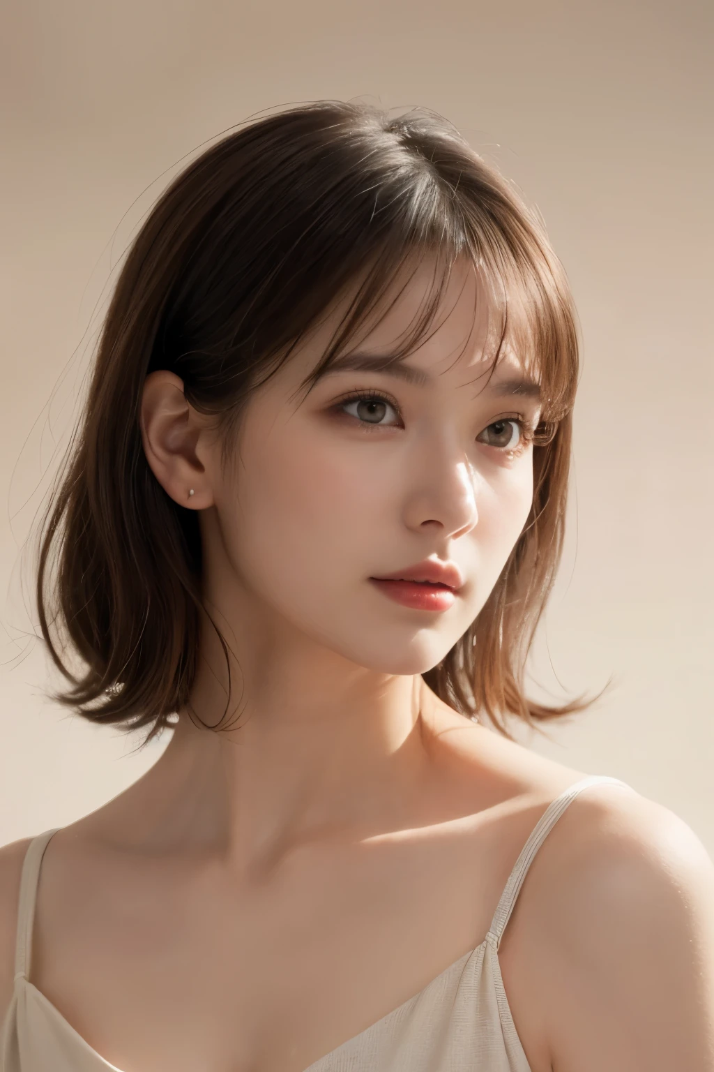 One Girl, (Elegant summer outfits:1.2), (Beautiful Japanese idol portrait photos),
(Simple background in light colors:1.3),
(RAW Photos, Highest quality), (Realistic, photo-Realistic:1.4), masterpiece, 8K Portrait,
Very delicate and beautiful, Very detailed, 2k wallpaper, wonderful, In detail, Very detailed CG unity 8k wallpaper, 
Very detailed, High resolution, 
Soft Light, Beautiful detailed girl, Very detailed eyes and face, Beautiful and sophisticated nose, Beautiful attention to detail,
Cinema Lighting, Perfect Anatomy, 
Slender body, Small breasts, Medium Hair, Bokeh, Dynamic Angle, (Elegant and sophisticated atmosphere)