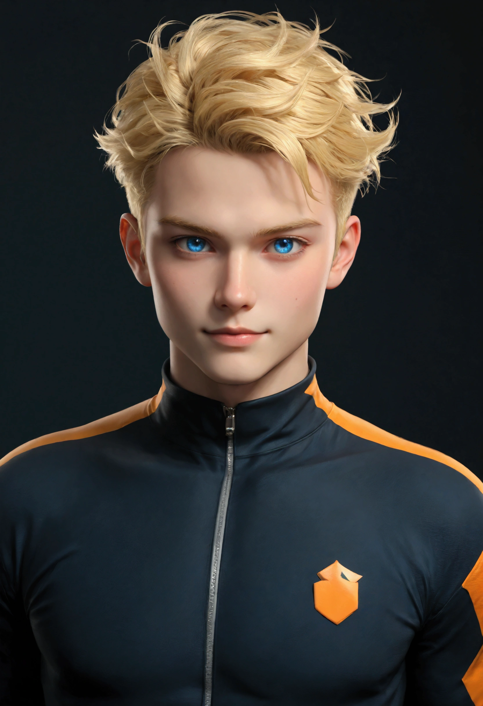 a man, in a dynamic pose wearing an expensive and war outfit blonde hair sharp blue eye, tumblr, inspired by Yanjun Cheng style, digital art, internet boy lofi meme, trend in dezeen, catalog photo, 3 d render beeple, rhads and lois van baarle, cartoon style illustration, bright pastel colors, a beautiful art illustration, happy face, anime boy --ar 2:3 --q 2