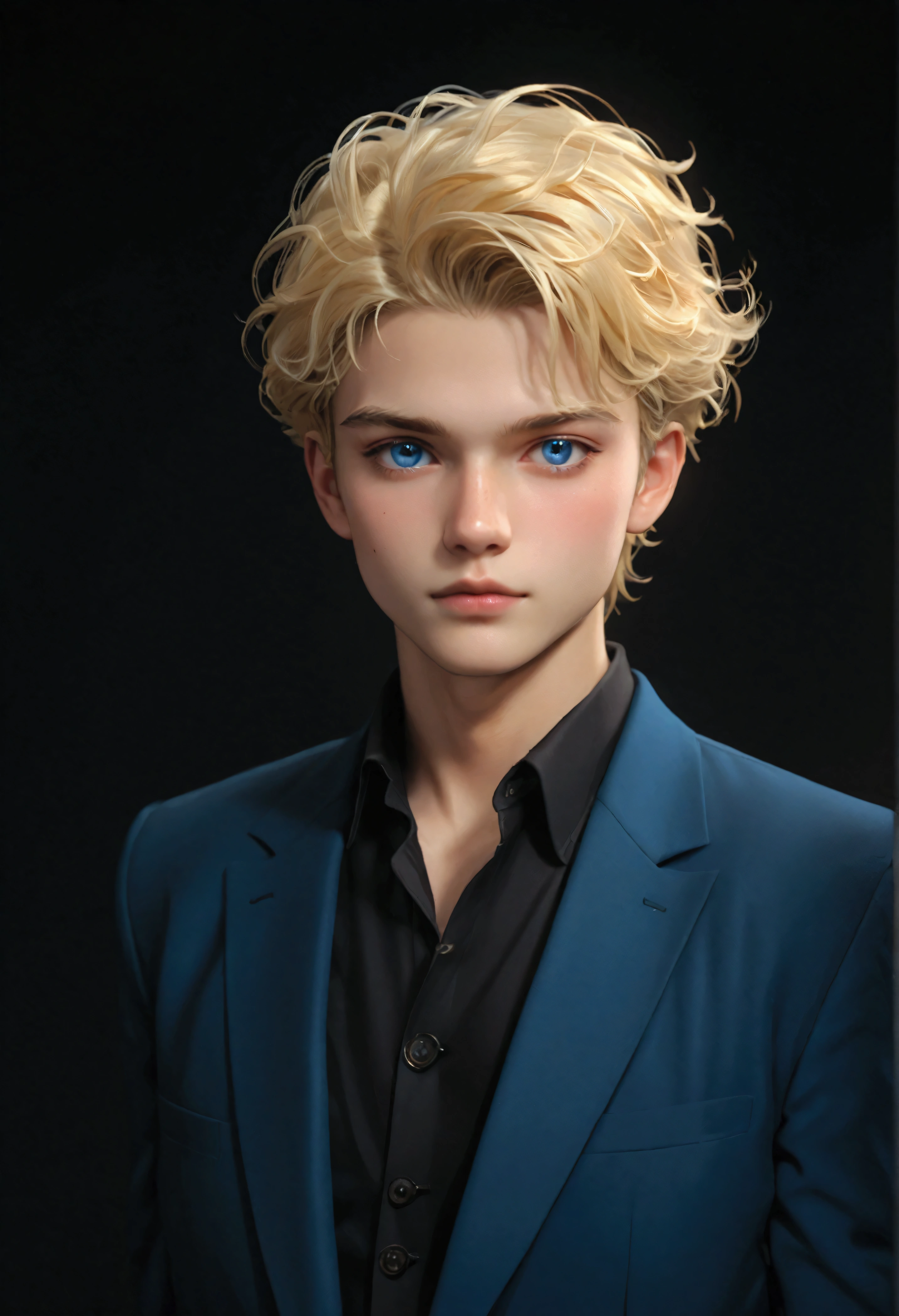 a man, in a dynamic pose wearing an expensive and fashionable outfit blonde hair sharp blue eye, designed by Gucci::3, tumblr, inspired by Yanjun Cheng style, digital art, internet boy lofi meme, trend in dezeen, catalog photo, 3 d render beeple, rhads and lois van baarle, cartoon style illustration, bright pastel colors, a beautiful art illustration, retro anime boy --ar 2:3 --q 2