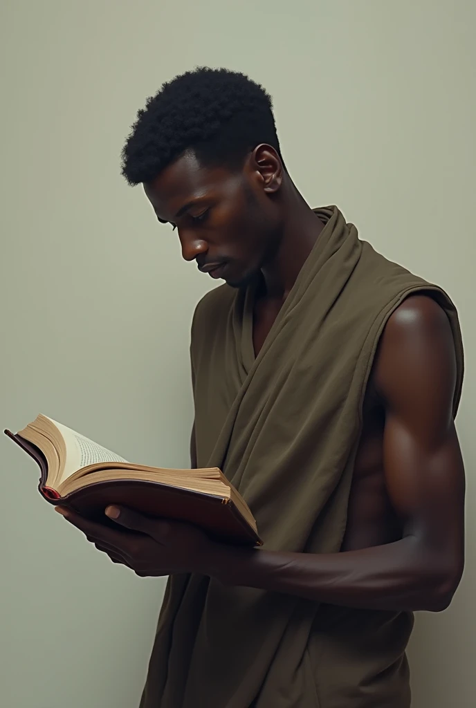an indian man standing showing back. he holdings a book in his one hand. sketch