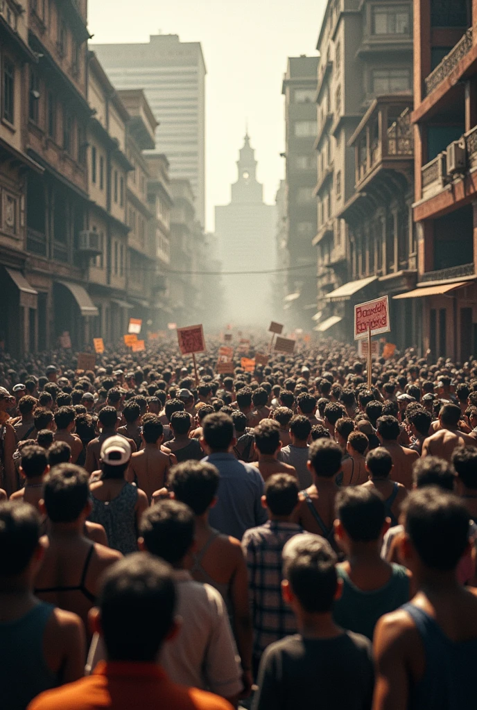protest march of half-naked women, protesting for their rights