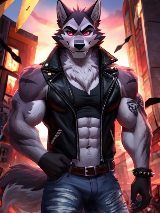 Masterpiece, Solo, Furry Gray wolf, Adult, Gray Fur, brown Eyes, Gray Short Hair, Very Muscular Body, Hard Muscle, Veins in the muscle, Good Looking, Handsome, Fierce, shirtless, Hot Pose,underwear boxer