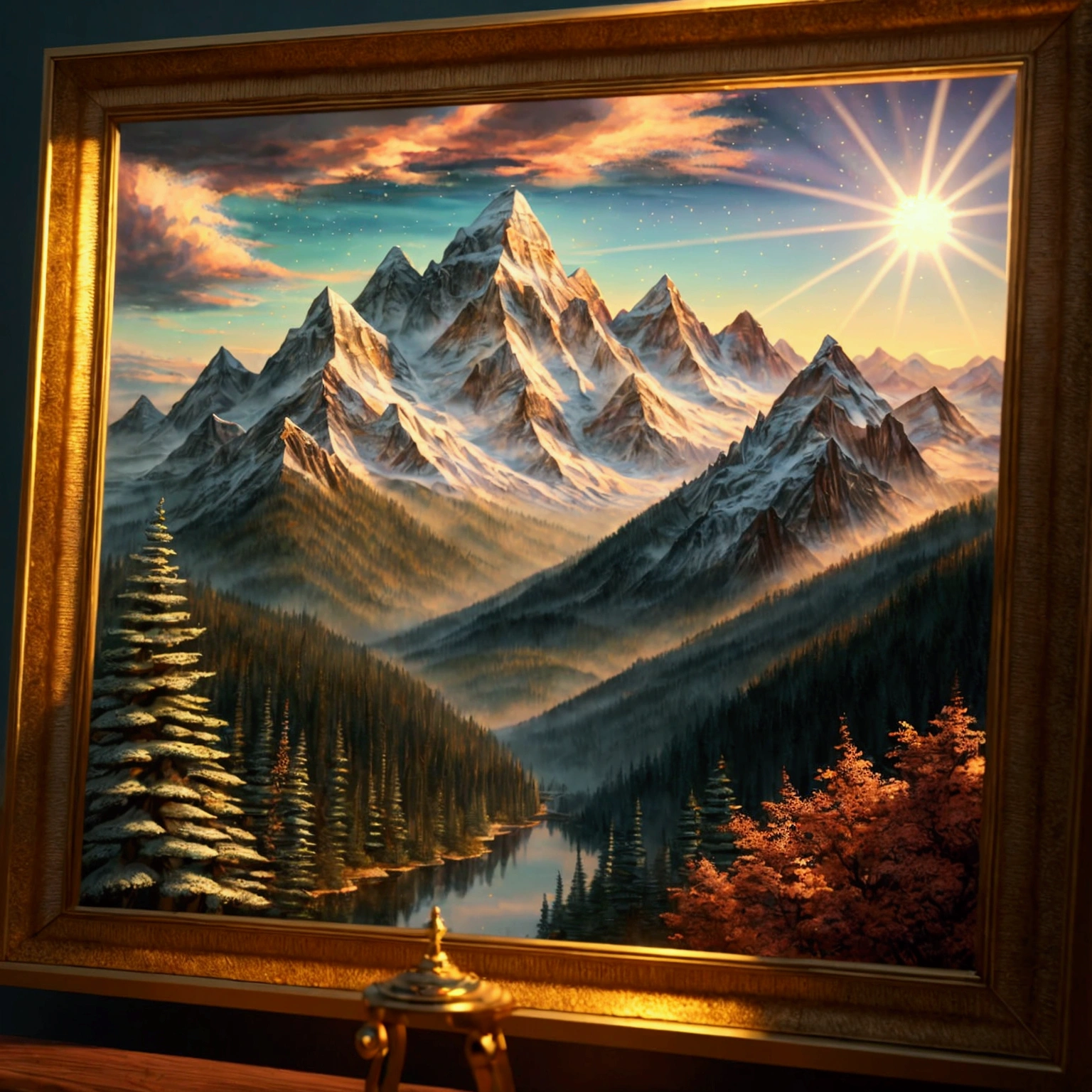 ((masterpiece)),Best Quality, (8k, Best Quality, masterpiece:1.2), ultra detailed, illustration, little_scene, 3D_scene, Mountain,  