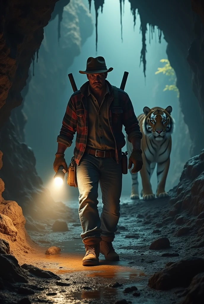 Make a movie poster with Indiana Jones with a bear and a bear skull and that says Tripoldo and Indiana Jones The Skull of Tripolandia