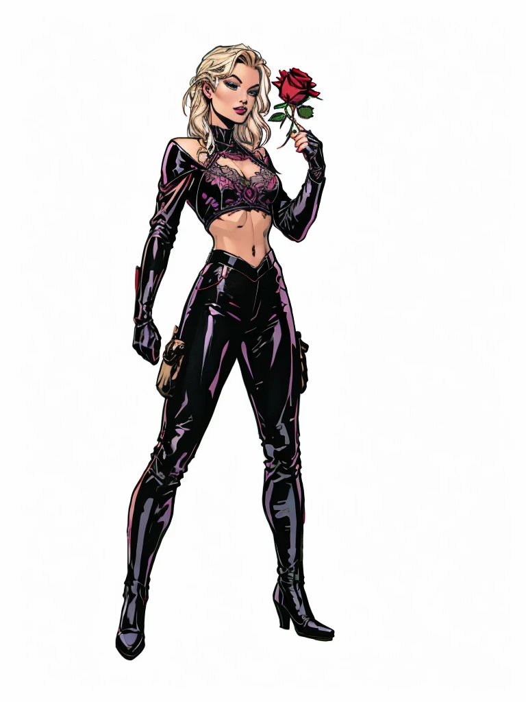 Heroine with roses on her body