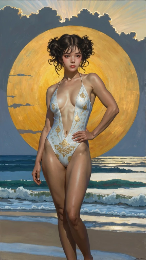 (masterpiece, top quality, best quality, official art, beautiful and aesthetic:1.2), (1girl), extreme detailed,(fractal art:1.3),colorful,highest detailed,beautiful goddess emerging from the ocean, caucasian girl with shiny silver hair, full female body, golden eyes, wild waves, big waves, oriental mandala tattoos, transparent dresses, skin wet with water, stormy sky, sunset sky red stormy clouds, ancient temple floating in the sea, floating old clock, lamp, lantern, beautiful girl with a slight smile, transparent blouse, black vikini, fantasy, fractal,, Sakimichan-style art, slight smile, legs open, pubic hair view, 1 sexy girl, exposed breasts, open transparent T-shirt, Mandala and flower tattoos, Best Quality ,black hair fused with platinum and gold, naked girl, visible beautiful pubic area, pink pesons, small breasts in sight, tattoos on the naked body, old floating clock, lamp, lantern , skin wet with water, open legs,multicolored sea waves, full body, sea goddess rising from water and waves,, beautiful girl closeup view,, Belinda, blonde brown hair, dappled sunlight, luminescent glow orange cyan liquid lamp, liquid splash art, sky with storm and a psychedelic nebula silhouette, tribal, wide angle shot, red, green, brown, luminescent glow colors liquid, digital painting, by Koos Roos art, sharp focus, studio shot, intricate detail, effect splash, small bubbles floating, highly detailed, sharp focus, studio shot, intricate detail, highly detailed, by Koos Roos, multicolored ocean, psychedelic moving waves, long hair fused into multicolored sea waves, light lantern, lamp and antique clock,water-soaked skin and clothing, mujer desnuda, nalgas grandes, dama desnuda,magical dimensional portal, beautiful girl in the foreground, well-detailed perfect female body, sexy pose, provocative pose,naked girl, visible beautiful pubic area, pink pesons, small breasts in sight, tattoos on the naked body,view from below,bubble motifs, underwater architecture like ancient ruins