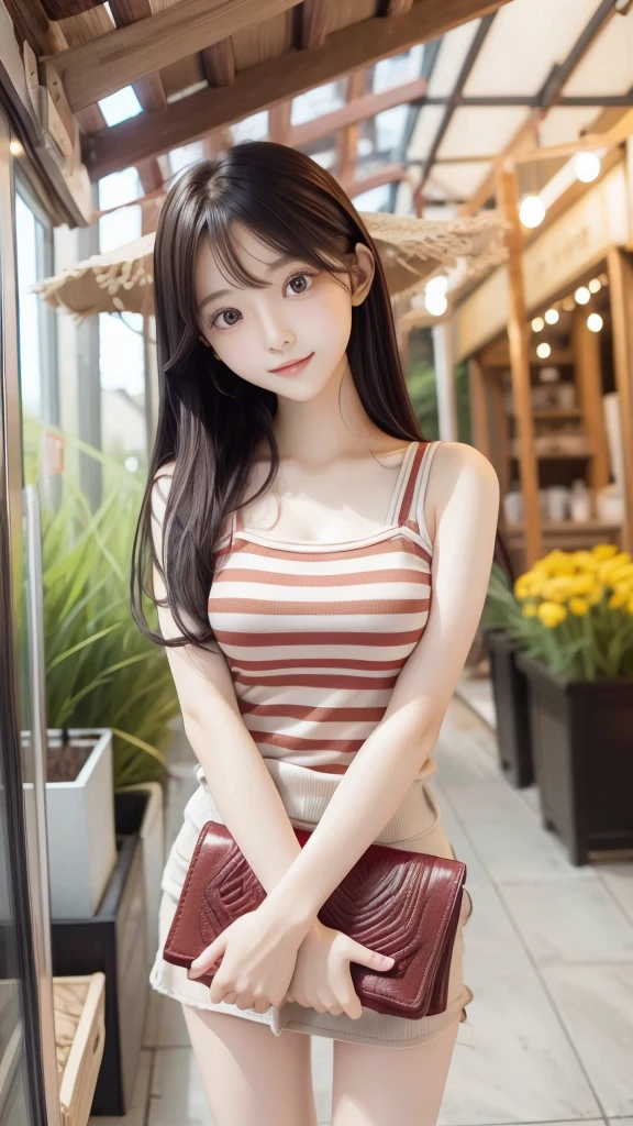 (Highest quality,masterpiece:1.3,Ultra-high resolution),(Very detailed、Caustics) (Realistic:1.4, RAW shooting、)Ultra-Realistic Capture、Very detailed、Natural skin texture、masterpiece、(A Japanese elementary school girl wearing a thin satin red tank top and a mini jeans skirt:1.3)、Adorable expression、Expressions of happiness、10 years old、height: 140cm、Baby Face、Pure girl、Amazingly cute、Twin tail hairstyle、Curly Hair、ribbon、Black Hair、Large Breasts、Shining thighs、Shining ass、necklace、Filmed sitting on a sofa in a private room at a sex shop、Raise your thighs and open your legs wide、Background details、smile、An inviting gaze、(Anatomically correct)、Cowboy Shot、Attention to detail、