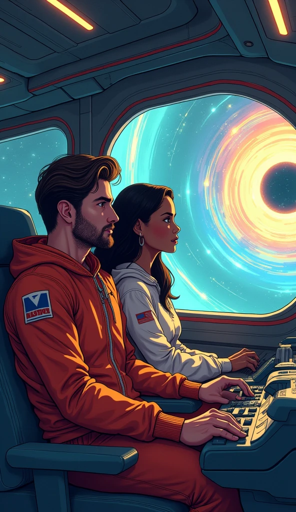 casal mulher ruiva, black man outer space