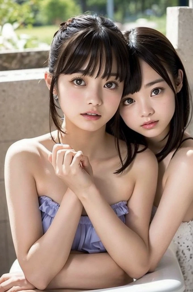 ２People Girls、Highest quality、In detail、Bath naked、Kanna Hashimoto、Honda Marin