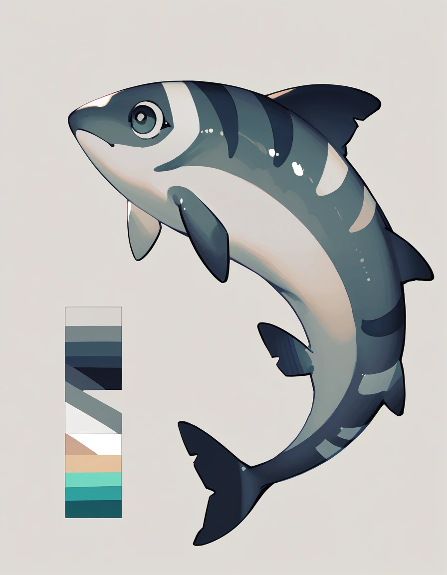 score_8_up,score_7_up, big fish with light-brown-gray  dark-gray deep-blue and white  color palette with background