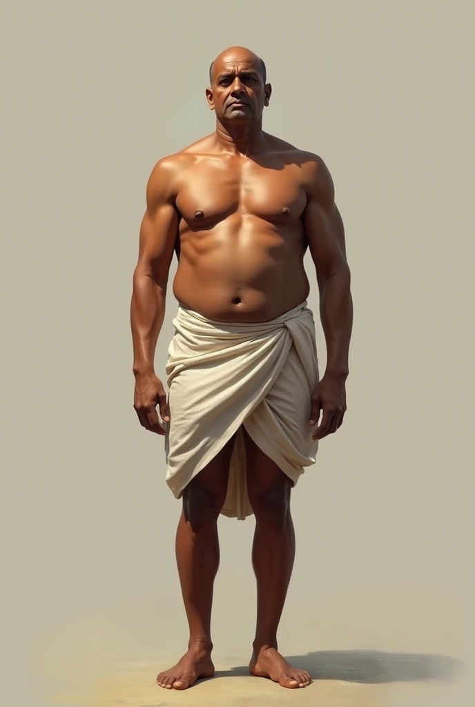 Masterpiece, Emirati man beard, muscular, wearing a kandura, muscular legs, and black sandals, walking. Handsome face.
