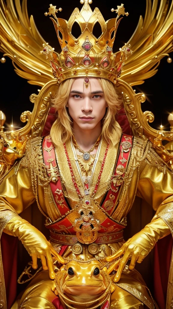 male Lion gold Hair fluttering in the wind King