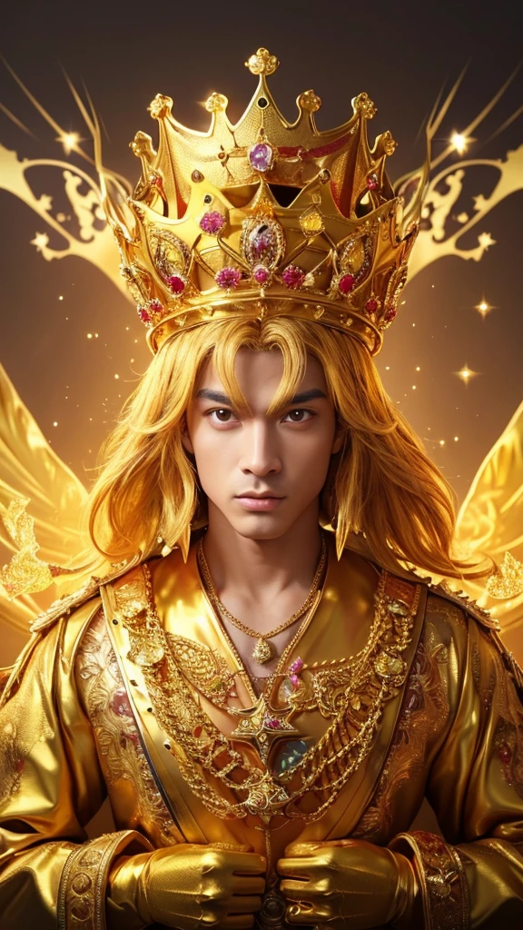 A gorgeous golden male god crown