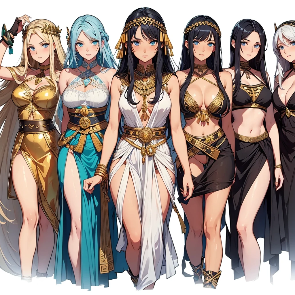 masterpiece, best quality, ultra-detailed, 
1girl,rem,re zero, dark blue hair, Short hair, 
Cleopatra's Enchantment
Egyptian Gown,A floor-length
form-fitting gown made ofluxurious
fabrics like silk or satin, with a daring high
slit to accentuate the legs
Add a sheer, gold-draped cape that flows
behind, exuding regal allure reminiscent
of Cleopatra
Enhance the look with an embellished
gold collar necklace and an ornate
headpiece, reflecting the opulence of
Egyptian royalty
Complete the ensemble with strappy
gold sandals that complement the overall
seductive style,(cowboy shot), 