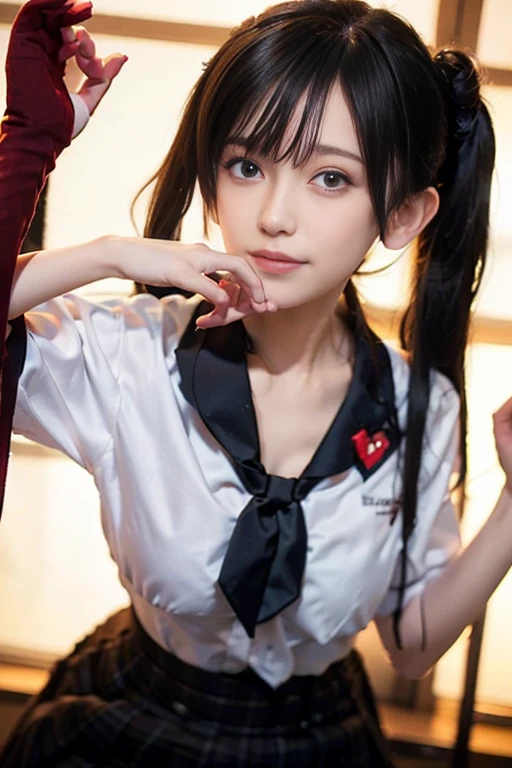 top-quality、masterpiece、超A high resolution、(Photorealsitic:1.4)、Uniforms、girl with、enticing、looking in camera、