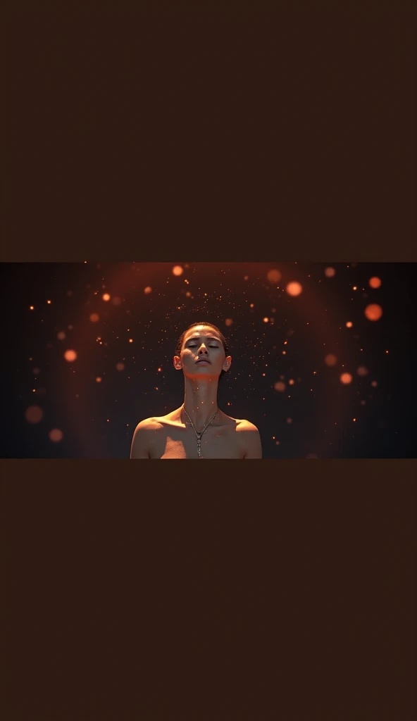 God blessing a person, radiating his light, on the whole body of the person, 8K, realistic