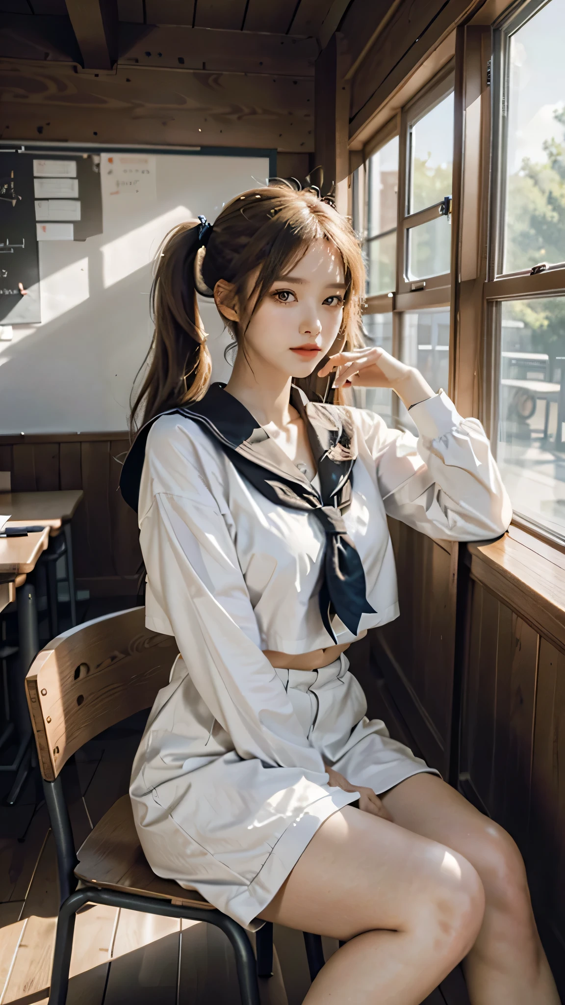 (Large breast:1.4),(shirt:1.4),(Best quality,masterpiece,ultra high res,(photorealistic:1.4),1girl,(16 years old:1.4),(long hair:1.6)