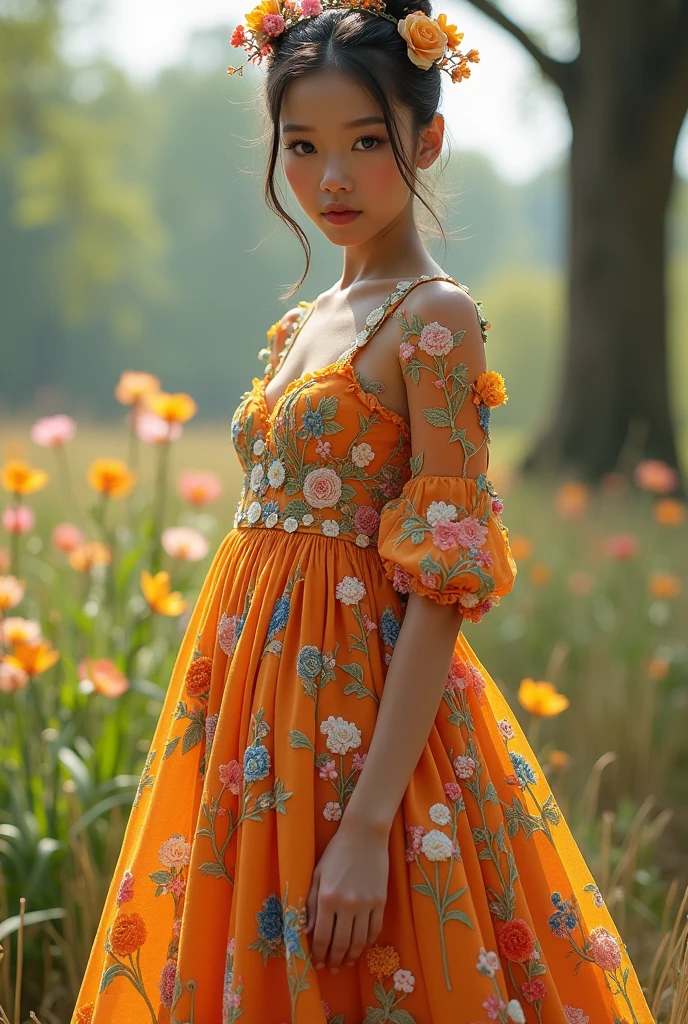 Orange dressing for girl 
