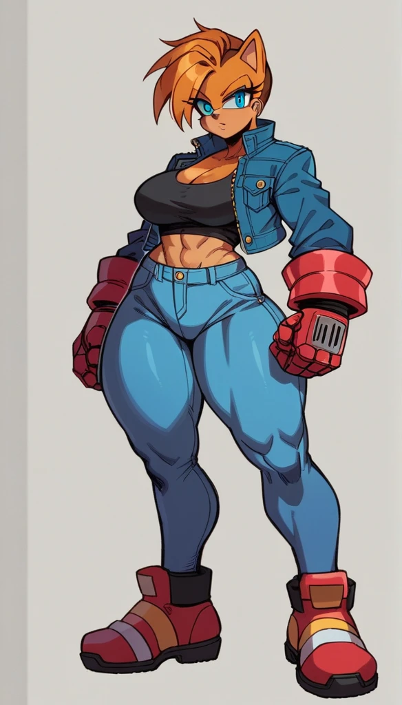 Full body image of Maki Zenin from Jujutsu Kaisen, full body in image, wearing her post-clan outfit (sleeves torn, harem pants), visible scars, short dark hair, female body, athletic and muscular body, dynamic pose, detailed pose, simple background, expressive face showing determination, focus on face, line art, sketch

