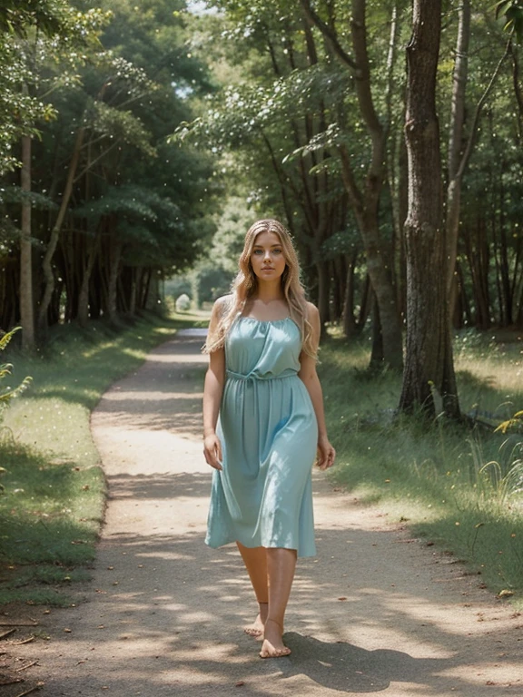 belle blonde portant une robe noire (is in a forest taking a walk, she has a straw hat on her head), very detailed, 21 ans, visage innocent, natural wavy hair, blue eye, high resolution, head of'artwork, best quality, intricate details, very detailed, sharpness, detailed skin, realistic skin texture, texture, detailed eyes, Professionnel, 4K, charming smile, shot with Canon, 85mm, shallow depth of field, Kodak Vision Color, corps parfaitement ajusté, extremely detailed, Photo_\(ultra\), photorealistic, realistic, Post-traitement, maximum detail, roughness, real life, ultra realistic, photorealism, la photographie, 8k uh, la photographie