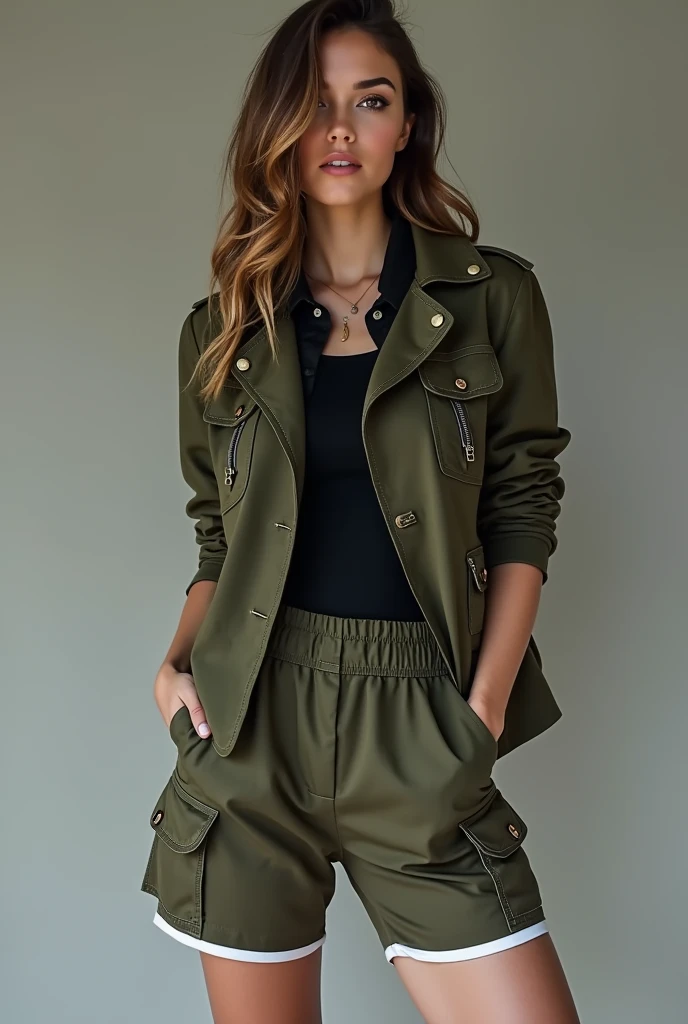 Beautiful woman in insanely Safari Adventure Outfit
