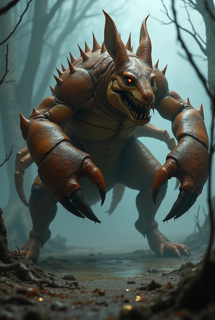 Generates a small rock monster with a scary face