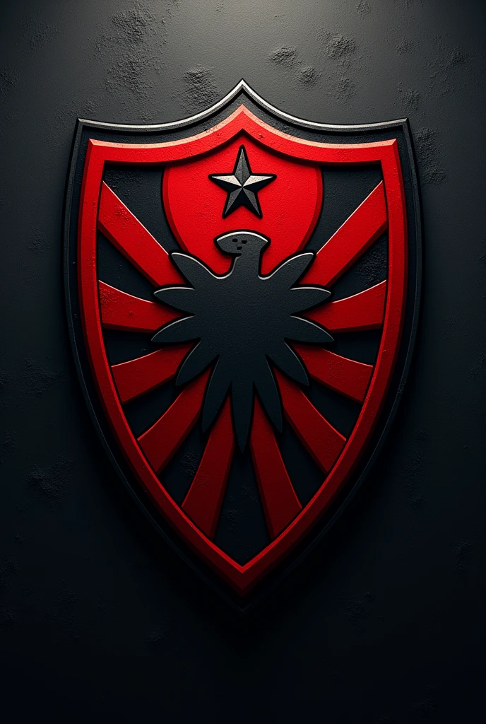 Basketball team logo that is red and has a minimalist phoenix