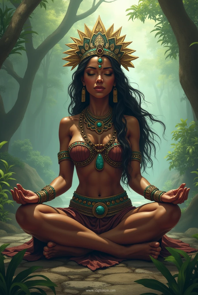 (Master parts:1.2),Best quality,Pisif,Taoist,(Meditation:1.1), soio,A sexy girl with big breasts ,Meditation cross-legged, Bright green magic matrix, Floats,A MILF,Realistic