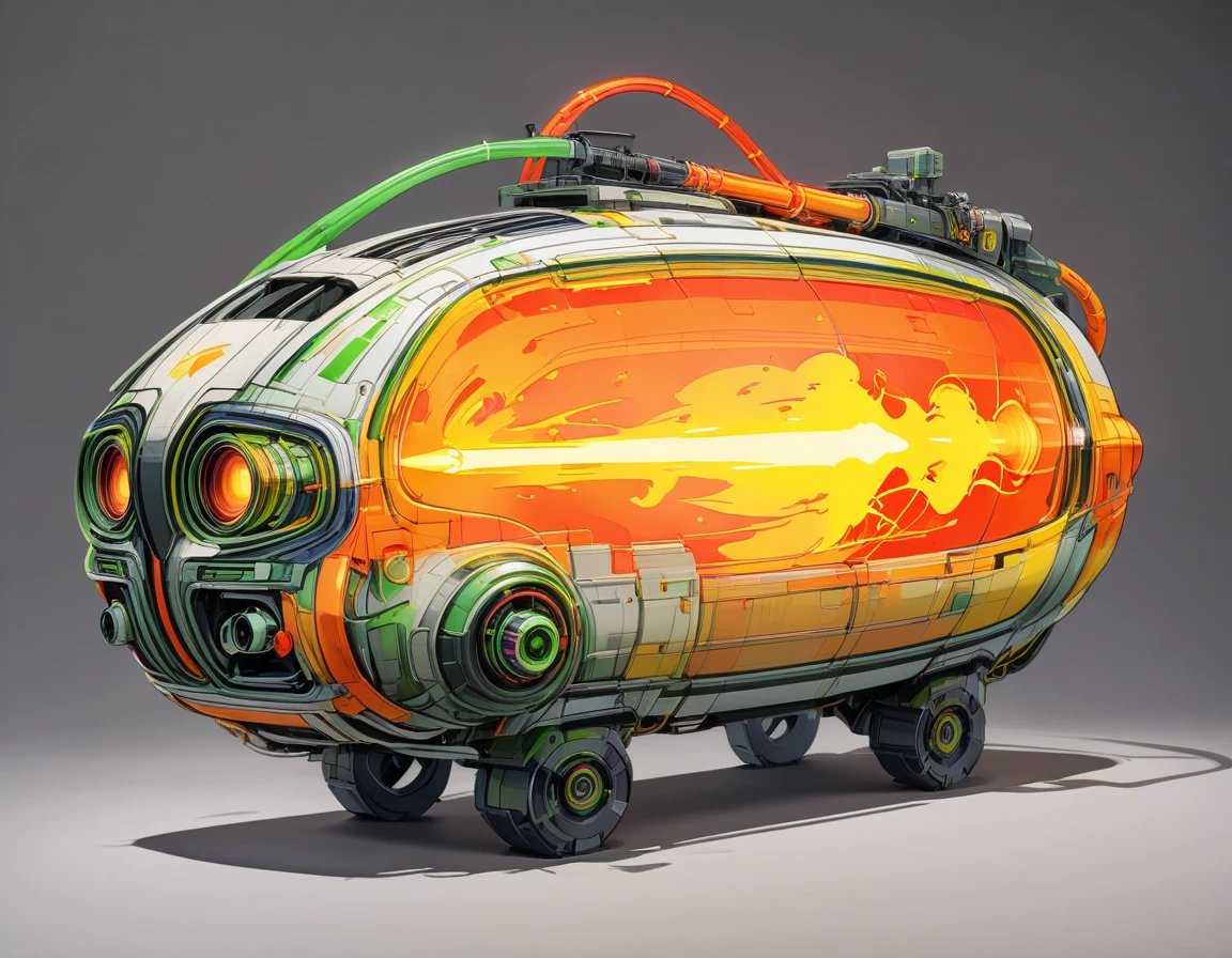 <lora:GelatinTech-20:0.8>, gelatintech ,  scifi,  see-through, green , 
battle tank,