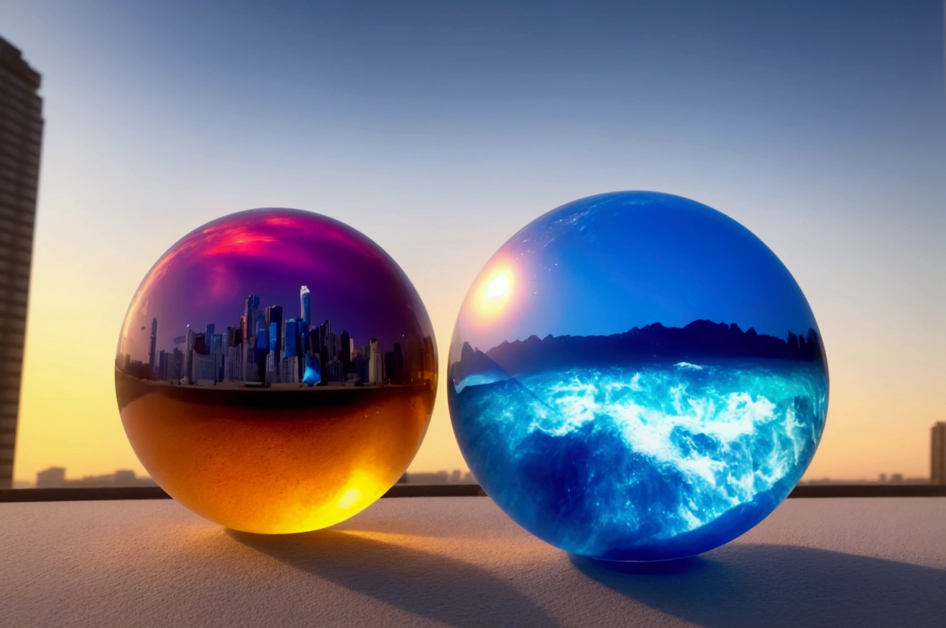 mini(Ttp), (8k, raw photo, Best Quality, masterpiece:1.2), colorful background, clean background, depth of field, city, tall building, thumbnail, landscape, isometric,in crystal ball, 16:9, playa, Waves