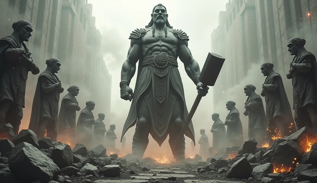 Sand sculpture style, The three-headed, eight-armed god of war wields six sharp weapons，Weave your way through the battlefield，Unrivaled Strength，Overwhelm the enemy，Strong sense of déjà vu。