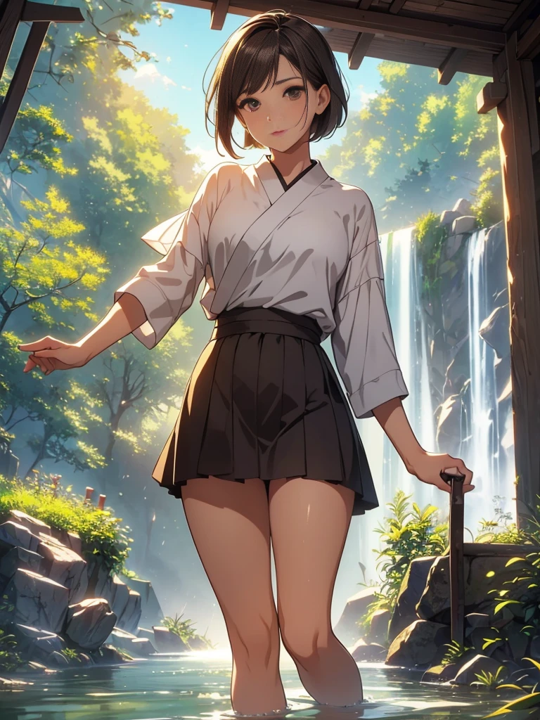 born, masterpiece, Ultra-fine photography,, 最high quality, Ultra-high resolution, ((Nature)), (((Great Falls))), (((Fantastic sky background))), (((Spectacular landscapes))), (((Magnificent sky background))), (((A magnificent torii gate:1))), ((Big waterfall)), ((fleshy body)), ((Glamorous body)), ((Lewd pose)), (((A beautiful woman bathing in water from a waterfall))), (((Drenched white blouse))), (((Wearing sexy panties))), ((Bob Cut Hair)), ((A composition that makes you think about the future)),(((Photogenic beauty))), Realistic, ((Sparkling Splash)), (((Solemn atmosphere))), (Stunningly beautiful woman), ((Golden ratio of the face)), ((Beautiful light reflection)), ((Full body portrait)), ((Glamorous body)), (Perfect anatomy), (Perfect anatomical toes),Amazingly beautiful, Dynamic pose, Delicate face, bornきbornきとした目,Highly detailed background, Detailed face, Detailed busy background, nice, High definition skin, Realistic skin details,8k,Digital single-lens reflex camera, high quality,Photorealism,View from below, (最high quality, 8k, masterpiece: 1.3),Ultra-high resolution,Shot with Canon EOS R 6, Perfect anatomy, Perfect anatomical fingertips, Dark brown hair: 1.1, Ultra detailed face, Detailed lips, Fine grain, double eyelid, charm,masterpiece, 最high quality, Looking into the distance, Beautiful Face, Freeze, Stunned, Dynamic pose, Highly detailed background, Detailed face, Detailed busy background, nice, High definition skin, Realistic skin details,8k,Digital single-lens reflex camera, high quality,Photorealism,View from below,NSFW,(最high quality, 8k, masterpiece: 1.3),Ultra-high resolution,Shot with Canon EOS R 6, Dark brown hair: 1.1, Ultra detailed face, Detailed lips, Almond-shaped eyes, double eyelid,A beautiful Japanese wife, charm的,