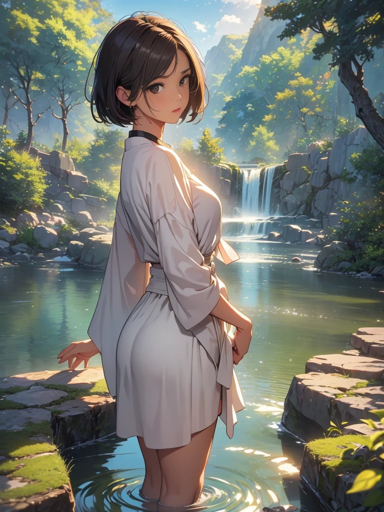 born, masterpiece, Ultra-fine photography,, 最high quality, Ultra-high resolution, ((Nature)), (((Great Falls))), (((Fantastic sky background))), (((Spectacular landscapes))), (((Magnificent sky background))), (((A magnificent torii gate:1))), ((Big waterfall)), ((fleshy body)), ((Glamorous body)), ((Lewd pose)), (((A beautiful woman bathing in water from a waterfall))), (((Drenched white blouse))), (((Wearing sexy panties))), ((Bob Cut Hair)), ((A composition that makes you think about the future)),(((Photogenic beauty))), Realistic, ((Sparkling Splash)), (((Solemn atmosphere))), (Stunningly beautiful woman), ((Golden ratio of the face)), ((Beautiful light reflection)), ((Full body portrait)), ((Glamorous body)), (Perfect anatomy), (Perfect anatomical toes),Amazingly beautiful, Dynamic pose, Delicate face, bornきbornきとした目,Highly detailed background, Detailed face, Detailed busy background, nice, High definition skin, Realistic skin details,8k,Digital single-lens reflex camera, high quality,Photorealism,View from below, (最high quality, 8k, masterpiece: 1.3),Ultra-high resolution,Shot with Canon EOS R 6, Perfect anatomy, Perfect anatomical fingertips, Dark brown hair: 1.1, Ultra detailed face, Detailed lips, Fine grain, double eyelid, charm,masterpiece, 最high quality, Looking into the distance, Beautiful Face, Freeze, Stunned, Dynamic pose, Highly detailed background, Detailed face, Detailed busy background, nice, High definition skin, Realistic skin details,8k,Digital single-lens reflex camera, high quality,Photorealism,View from below,NSFW,(最high quality, 8k, masterpiece: 1.3),Ultra-high resolution,Shot with Canon EOS R 6, Dark brown hair: 1.1, Ultra detailed face, Detailed lips, Almond-shaped eyes, double eyelid,A beautiful Japanese wife, charm的,