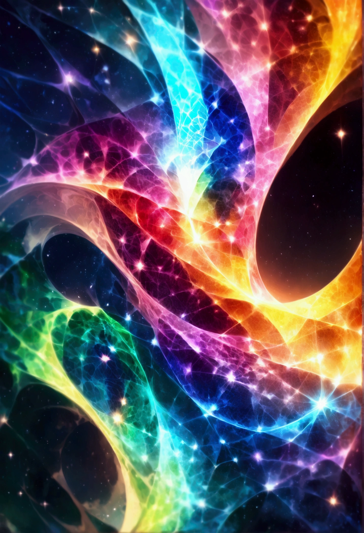 fractal space, swirling smooth rainbow glitter gradient texture, 