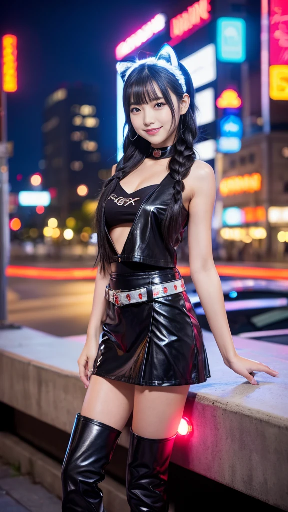 (Mika UC):2, smile, (sexy dress), standing, platform heel boots, smile, happy, ((BIRTHDAY THEME)), (Realistic:1.5),(raw photo:1.4), (photorealistic:1.3), (masterpiece), best quality, highest quality, extremely detailed CG unity 8k wallpaper, detailed and intricate, original, highres, [:(detailed face:1.2):0.2],film grain, Fujifilm XT3, (high detailed skin:0.9), 8k,(ulzzang-6500:0.9)