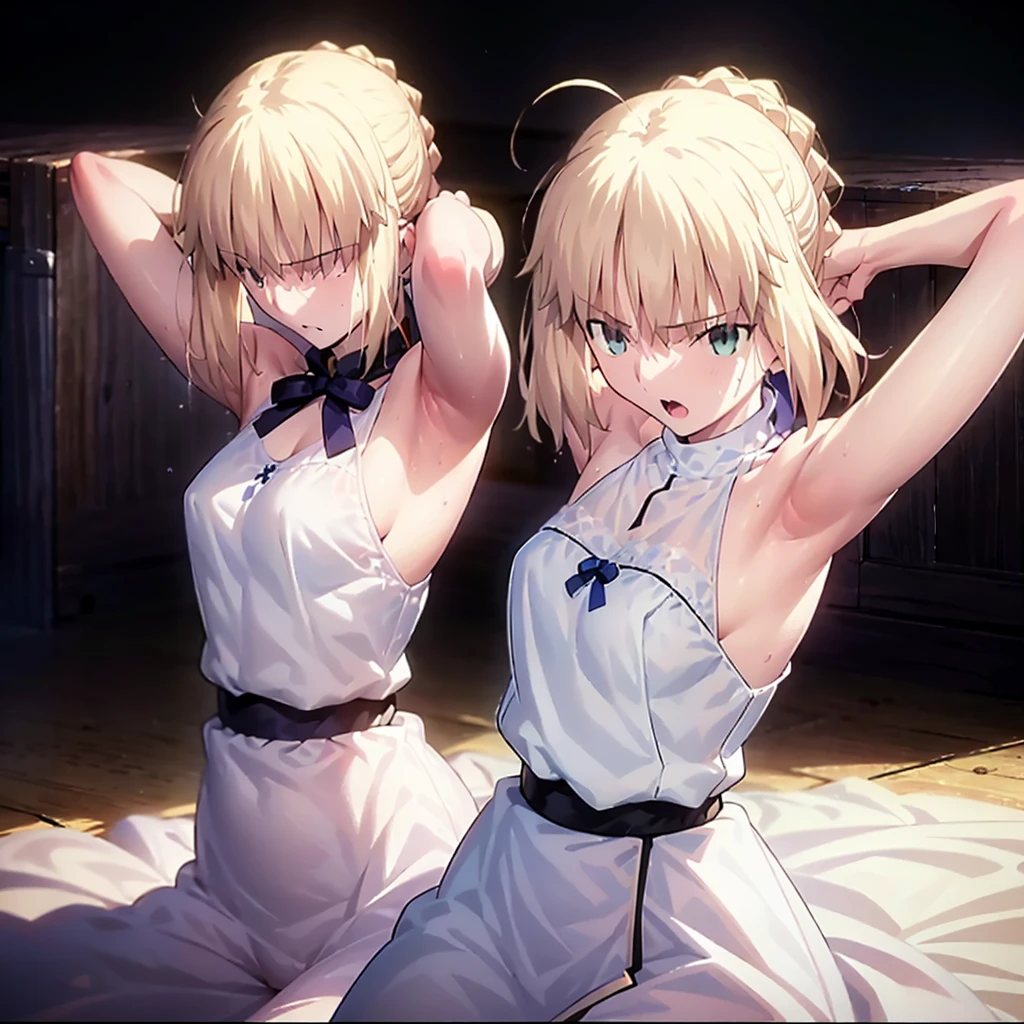 High resolution, 最high resolution,high resolution,{Things to know_f de stay night ufotable:1.15}, Rubio_ Best Quality, masterpiece, フルnude,Sweatだく,Blushing,smile,Armpitアップ,Sweat,Armpitを広げて見せている,bed,Moist,Blonde,whole body,pubic hairあり,Love juice,Armpit,side,sideの下,Armpitの下,sideアップ,Sweatをかいている,sideSweat,Upper Body, 1 person,sideズーム,Armpitズーム,Armpitを見せつける,sideを見せつける,両Arms behind head,nude,Raise your arms, Inner cavity reflection,whole body,Two arms,Alone,sexy,1 personだけ,Looking at me,膣からsemenが垂れている,front,pubic hair,Obscene lines,Ray tracing,Slender body,E Cup,Embarrassing,Armpit強調,side強調,ArmpitSweat,sideSweat,Wet Skin,Open your mouth,Noise Reduction,((Place your hands behind your head)),Emphasis on the crotch,Chest Enhancement,stage,Perfect lighting,体をfront,Look up,looking at the camera,真front,I don't want to go away.,体をfront,両Raise your arms,両Arms behind head,Embarrassing,Hands behind head,Hotel Rooms,bedの上,全naked,naked,膣からsemenが垂れている,bedに横たわる,,フルnude,オイルを塗ったテカテカのsideの下を見せる、オイルを塗った光沢のあるsideの下:1.30、Surreal、sideの下、オイルを塗った光沢のあるsideの下:1.30、光沢のあるsideの下、オイルを塗ったぬるぬのsideの下:1.30、ぬるぬるした光沢のあるsideの下:1.20、明るく詳細なsideの下、sideの下の細かいシワ:1.7、リアルなsideのシワ:1.7、sideの下を照らす光:1.4、side毛穴の細部まで), Armpit見せポーズ,side見せポーズ,Nipples,Nipplesが立っている,No clothes,素っnaked,Armpitアップ,sideアップ,NaughtyなArmpit,Naughtyなside,Sweat,Naughty,Arms behind head,Armpitを広げる,sideを広げる,Embarrassed look,Love juiceが垂れている,NaughtyなPussy,体をfrontへ,pubic hairが生えている,pubic hair,semen,semenまみれ,Naughtyな体,Naughtyな身体,NaughtyなPussy,Naughtyなgenital,genital,NaughtyなPussy,Naughtyなnaked,Naughtyなnaked体,Naughtyな肉体,Naughtyなボディー,恥ずかしそうにArmpitを見せている,恥ずかしそうにsideを見せている,lotion,lotionまみれ,Vaginal fluid,Vaginal fluidが垂れている,Love juice,Love juiceが垂れている,semenでベタベタ,Sticky with semen,Sperm,Spermまみれ,Spermでベタベタ,Pussy,Pussyを見せつける,Pussy,Pussyを見せつける,Embarrassed look,Groinにタトゥー,Groin,View your viewers,genital,女genital,湿ったArmpit,湿ったside,smile,4K,（8k）,Noise Reduction,Place your hands behind your head,Emphasis on the crotch,((Place your hands behind your head)),(Shiny, oily skin), Raise the hand, (Raise your arms above your head:1.5), Put your arms behind your head, sideの下, (sideの下 into viewer's face:1.5), (View your viewers:1.5), Raise the hand,蒸れたArmpit,蒸れたside, sideの下を露出させる,Armpitの下を露出させる,両手を頭に当ててbedに座わる,蒸れたArmpit,蒸れたside,Armpitをアップ,sideをアップ,