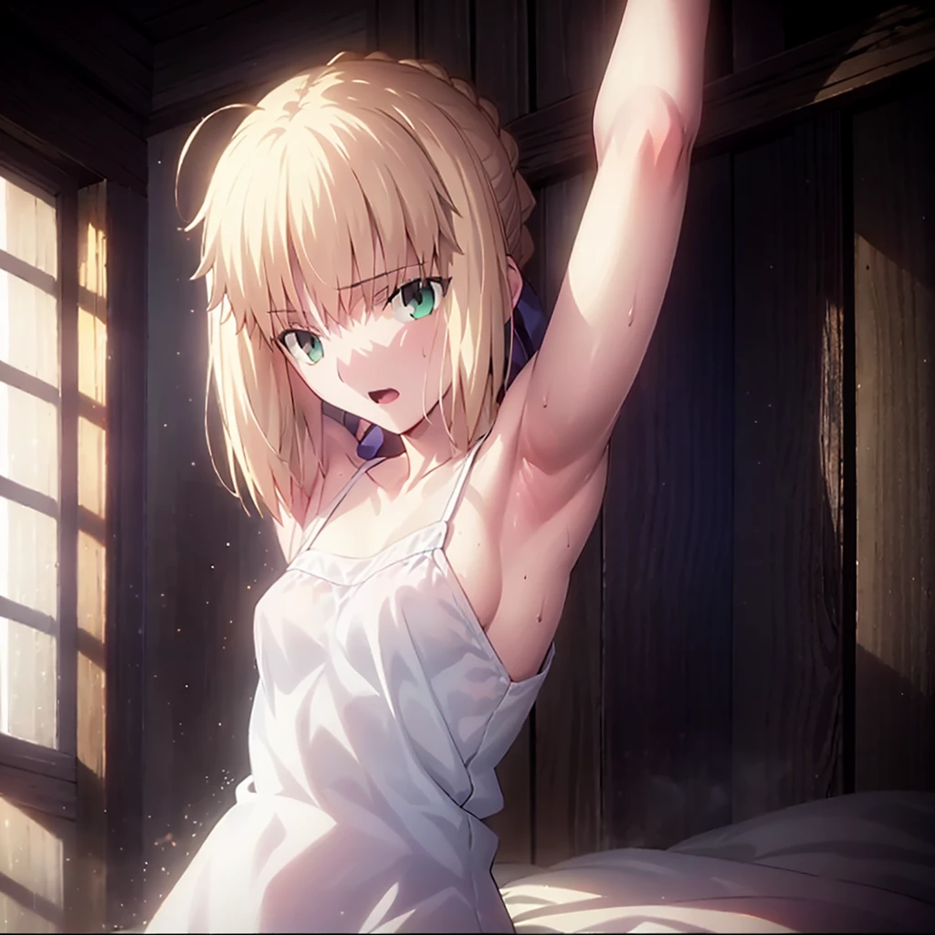 High resolution, 最high resolution,high resolution,{Things to know_f de stay night ufotable:1.15}, Rubio_ Best Quality, masterpiece, フルnude,Sweatだく,Blushing,smile,Armpitアップ,Sweat,Armpitを広げて見せている,bed,Moist,Blonde,whole body,pubic hairあり,Love juice,Armpit,side,sideの下,Armpitの下,sideアップ,Sweatをかいている,sideSweat,Upper Body, 1 person,sideズーム,Armpitズーム,Armpitを見せつける,sideを見せつける,両Arms behind head,nude,Raise your arms, Inner cavity reflection,whole body,Two arms,Alone,sexy,1 personだけ,Looking at me,膣からsemenが垂れている,front,pubic hair,Obscene lines,Ray tracing,Slender body,E Cup,Embarrassing,Armpit強調,side強調,ArmpitSweat,sideSweat,Wet Skin,Open your mouth,Noise Reduction,((Place your hands behind your head)),Emphasis on the crotch,Chest Enhancement,stage,Perfect lighting,体をfront,Look up,looking at the camera,真front,I don't want to go away.,体をfront,両Raise your arms,両Arms behind head,Embarrassing,Hands behind head,Hotel Rooms,bedの上,全naked,naked,膣からsemenが垂れている,bedに横たわる,,フルnude,オイルを塗ったテカテカのsideの下を見せる、オイルを塗った光沢のあるsideの下:1.30、Surreal、sideの下、オイルを塗った光沢のあるsideの下:1.30、光沢のあるsideの下、オイルを塗ったぬるぬのsideの下:1.30、ぬるぬるした光沢のあるsideの下:1.20、明るく詳細なsideの下、sideの下の細かいシワ:1.7、リアルなsideのシワ:1.7、sideの下を照らす光:1.4、side毛穴の細部まで), Armpit見せポーズ,side見せポーズ,Nipples,Nipplesが立っている,No clothes,素っnaked,Armpitアップ,sideアップ,NaughtyなArmpit,Naughtyなside,Sweat,Naughty,Arms behind head,Armpitを広げる,sideを広げる,Embarrassed look,Love juiceが垂れている,NaughtyなPussy,体をfrontへ,pubic hairが生えている,pubic hair,semen,semenまみれ,Naughtyな体,Naughtyな身体,NaughtyなPussy,Naughtyなgenital,genital,NaughtyなPussy,Naughtyなnaked,Naughtyなnaked体,Naughtyな肉体,Naughtyなボディー,恥ずかしそうにArmpitを見せている,恥ずかしそうにsideを見せている,lotion,lotionまみれ,Vaginal fluid,Vaginal fluidが垂れている,Love juice,Love juiceが垂れている,semenでベタベタ,Sticky with semen,Sperm,Spermまみれ,Spermでベタベタ,Pussy,Pussyを見せつける,Pussy,Pussyを見せつける,Embarrassed look,Groinにタトゥー,Groin,View your viewers,genital,女genital,湿ったArmpit,湿ったside,smile,4K,（8k）,Noise Reduction,Place your hands behind your head,Emphasis on the crotch,((Place your hands behind your head)),(Shiny, oily skin), Raise the hand, (Raise your arms above your head:1.5), Put your arms behind your head, sideの下, (sideの下 into viewer's face:1.5), (View your viewers:1.5), Raise the hand,蒸れたArmpit,蒸れたside, sideの下を露出させる,Armpitの下を露出させる,両手を頭に当ててbedに座わる,蒸れたArmpit,蒸れたside,Armpitをアップ,sideをアップ,