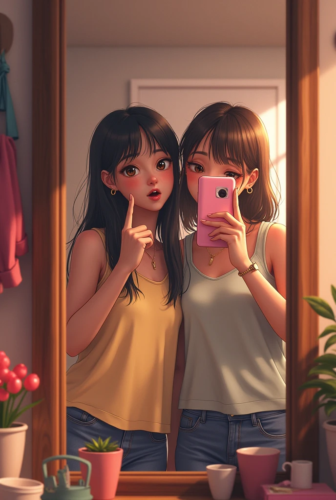 Make a teenager getting ready for school 