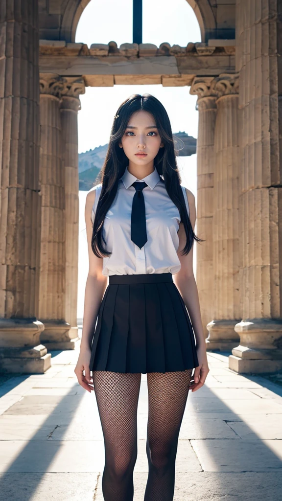Photo Real、photoRealstic hi-school girl、stairway、Stand at the top of the stairs、posterior view、backs、pov from down、Boldly open legs、shorth hair、Dark hair hi-school girl、校服、tiny body、Lolita、skinny body、Soft thighs、vaginal、clit、Semen、Female genitals、cunt、masturbation、エロ、Sperm、Omorashi、pee、Girl gets wet、train station stairs