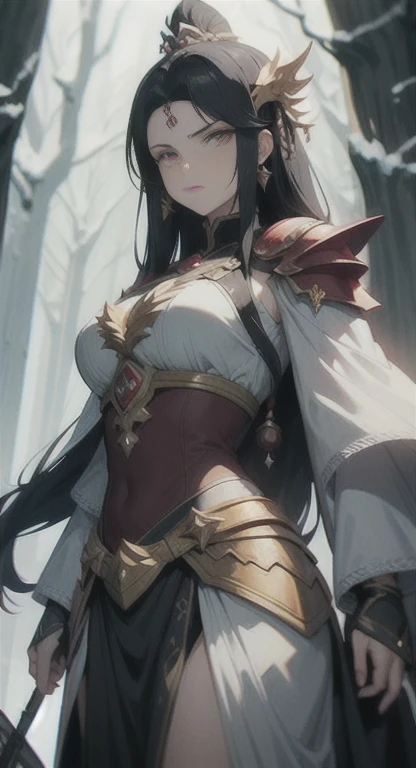 solo female knight, mansion, cape, long straight red hair, short, , , nervous, blue eyes, close up, princess, worn armor, sheathed sword