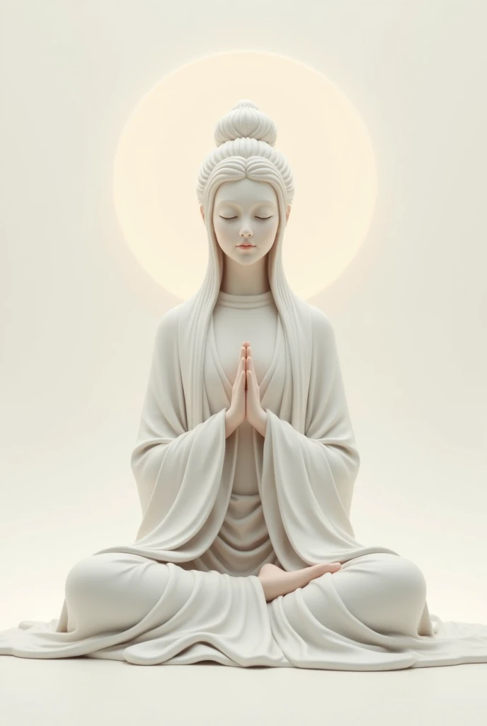 Super realistic. A full-body The Buddha Statue of Yang Guifei, Precisely carved wooden statue, simple background, Mail Order Catalogue, bokeh effect, depth of field, hyper Realistic, Spot Lighting