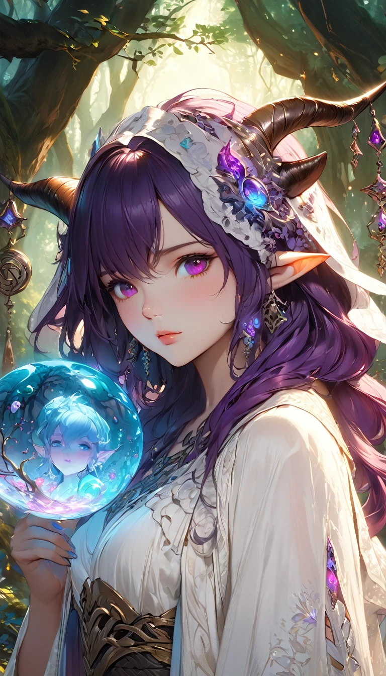 8k_wallpaper, extremely detailed eyes, extremely detailed body, (large masterpiece digital art), (detailed manga illustration), (detailed line art), ((perfect anatomy)), (intricate details:1.3), (ultra-detailed:1.3), (illustration:1.3), (sharp focus:1.3), (natural lighting:1.05), (vivid colors:1.3), (masterpiece), (best quality:1.4), (perfect anatomy:1.4), high quality, expressive eyes, full body, detailed face, beautiful face, perfect face, 1 girl, medium breasts, black hair, curly hair, wild hair, detailed hair, white dress shirt, black pants, pale skin, sapphire eyes, demon, blue halo, sheep horns, curled horns, (horizontal pupils), sexy face, pointy ears, splash art, the demon girl, curvy, sitting in an office chair at a desk with feet on desk, black high heels,